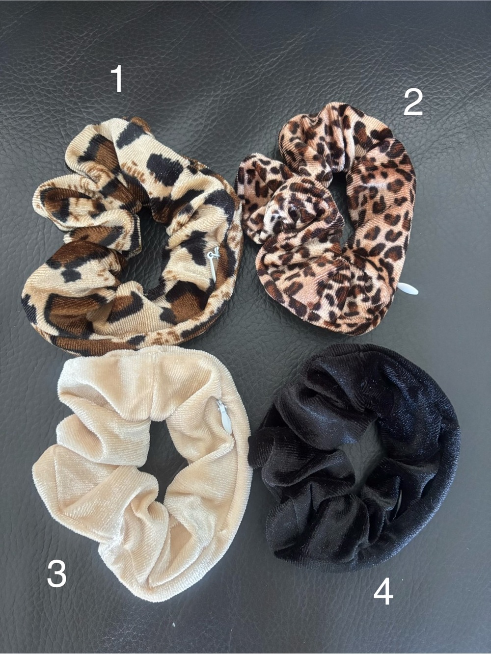 Velvet Scrunchie With Zipped Pouch Set - pick 2